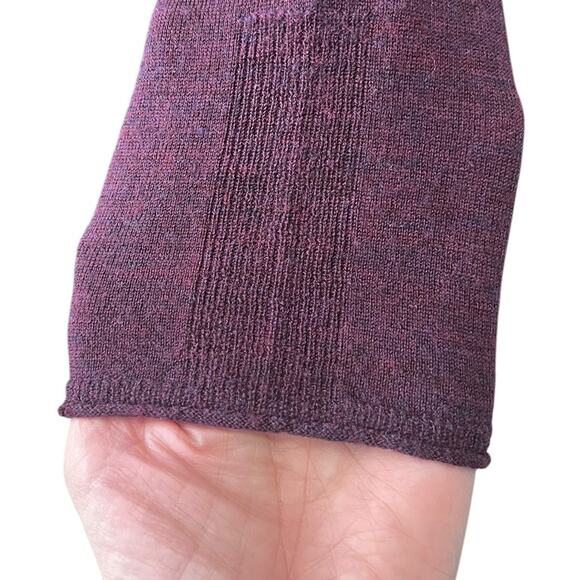 WRAP Designed in London Plum 100% Merino Wool w/Silk Blend Ruffle Size 10 - Picture 3 of 8